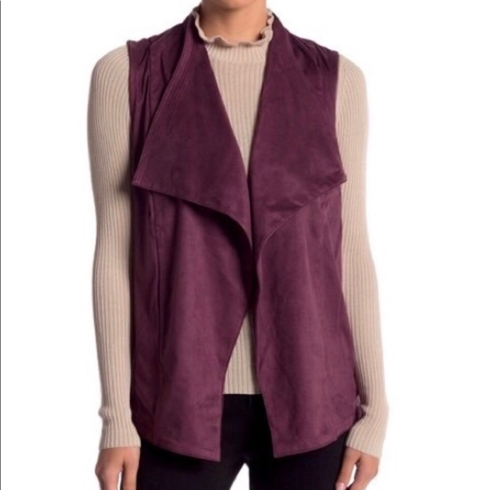 Romeo & Juliet Couture Plum Faux Suede Vest Small